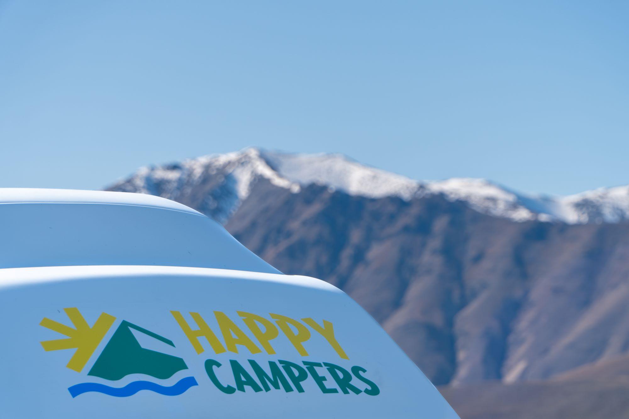 Happy Campers Logo on van
